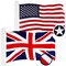 G128 Combo Pack: American USA Flag 3x5 Ft & United Kingdom UK Flag 3x5 Ft | Both ToughWeave Series Embroidered Polyester, Brass Grommets